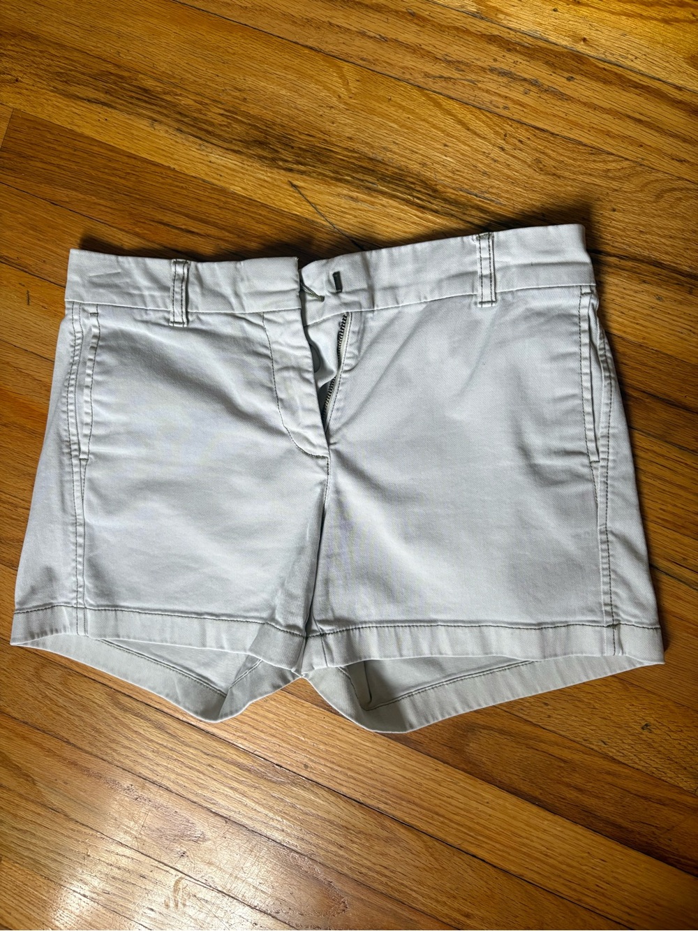 J. Crew High-Waist Cotton Blend Shorts in Light Gray